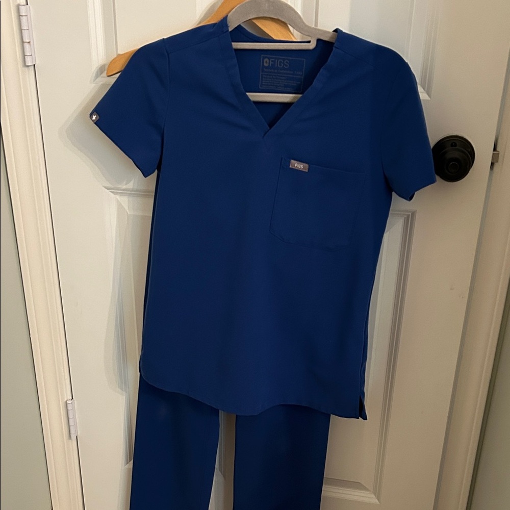 Figs Royal Blue Scrub Set